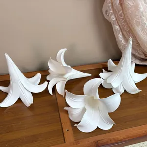 Weiße Künstliche Lilienblütenköpfe EVA Schaum Blumen Für Hochzeit Party Haus Deko DIY Hängende Dekoration Fotografie Requisiten