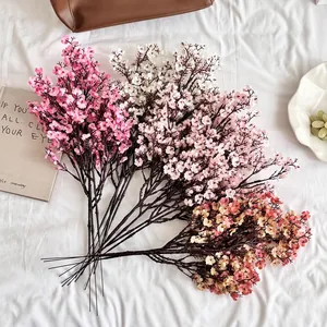 Artificial silk baby breath bouquets in four colors for home and wedding decor