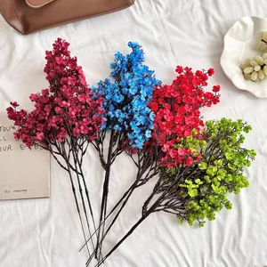 Silk artificial babys breath flower bouquet for home decoration and wedding layout