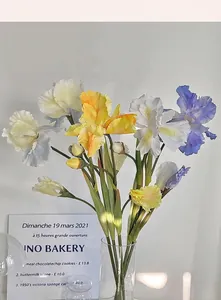 Detailed view of silk iris petals with realistic textures and gradient colors