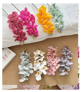 Detailed view of colorful 9-head artificial moth orchids with natural texture and petals