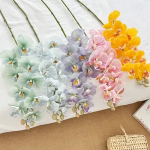 High Fidelity Phalaenopsis Artificial Orchid Branch Silk Flower For Home Bedroom Decor Minimalist Floral Arrangement