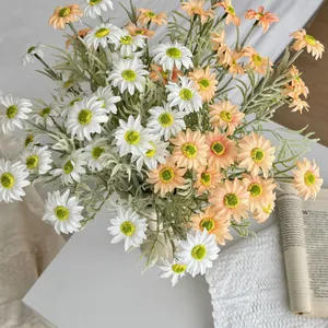Faux cosmos daisies in white and pink tones for elegant home and tabletop decoration