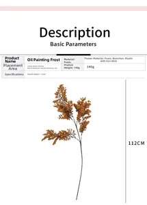 Dimensioni dettagliate del ramo di pino artificiale da 112 cm con petali in schiuma
