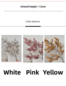 Bouquet di rami di gelo artificiali, 112 cm, per decorazioni domestiche minimaliste