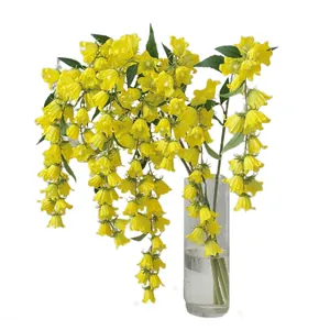 Flores artificiales amarillas en jarrón para decoración de bodas y techos colgantes