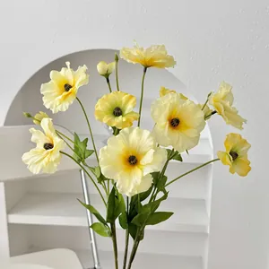 Ins Style Artificial Butterfly Ranunculus Silk Flowers For Home Decor Bedroom Living Room Desktop Floral Arrangement Photography Props