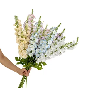 Artificial delphinium bouquet in blue, purple, and white for home and wedding decor