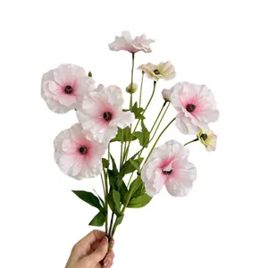 Pink and white butterfly ranunculus artificial flower bouquet for home decoration