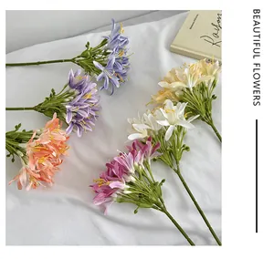 Detail of multi-color artificial Agapanthus silk flower bouquets for home decoration