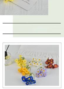 Détail de marguerites artificielles colorées pour le bricolage et la décoration