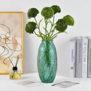 Planta Simulada de Clavel Verde Artificial Estilo Bosque Flor de Pompón para Decoración Hogar Oficina Boda Fiesta Atrezo de Fotografía