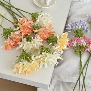 Artificial Agapanthus silk flower bouquet in multiple colors for home dining table decor