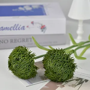 Flores artificiales de clavel verde realistas para decoración de interiores minimalista