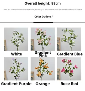 Detail showing 88cm sweet pea artificial flowers in six vibrant colors for home decor