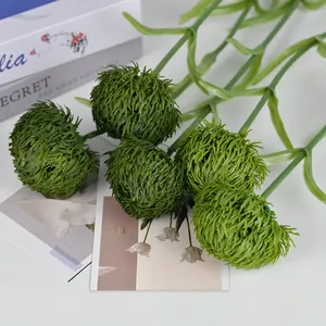 Flores artificiales de Dianthus verde con textura realista para decoración hogar