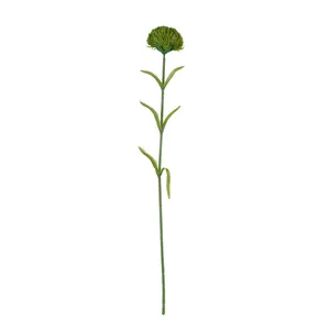 Tallo individual de clavel verde artificial para decoración minimalista de casa