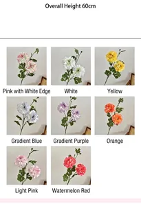 Detail of 60cm silk peony artificial flowers with 8 color variants for home decoration