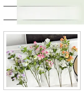 Detailed close-up of multi-colored sweet pea artificial flowers for home decor
