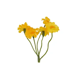 Têtes de marguerites artificielles blanches et jaunes pour artisanat DIY et décor