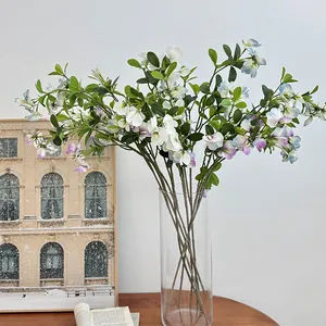 High Quality Artificial Sweet Pea Flower Satin Single Stem Long Branch For Home Living Room Wedding Decor Photo Prop