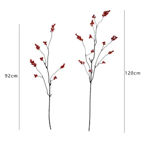 Artificial red berry stems for Zen decor available in 92cm and 120cm heights