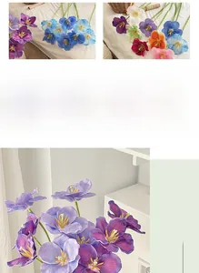 Close-up of 3D printed artificial tulips with realistic petal texture for home decor