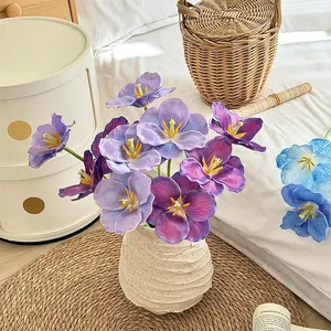 3D Printed Open Tulip Artificial Flower Satin Simulation Floral Decor For Living Room Bedroom Wedding Photography Props