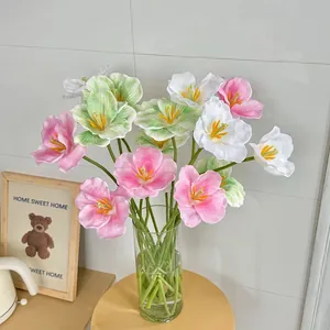 Realistic 3D printed tulip bouquet in glass vase for home and wedding decor
