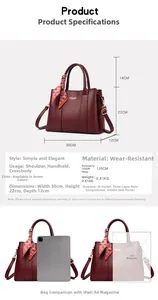 Deep red leather tote bag dimensions 30x22x12cm shown with iPad and A4 size comparison