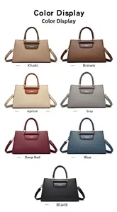Détails des sacs à main en cuir grainé en sept couleurs avec fermoirs métalliques dorés