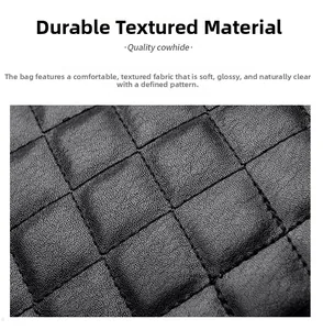 Detail of high-quality quilted cowhide leather with soft texture and refined stitching
