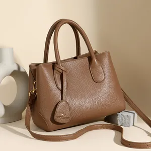 Genuine Pebble Leather Women Handbag With Kangaroo Charm Elegant Commute Shoulder Crossbody Bag High Quality Bovine Leather Tote Purse