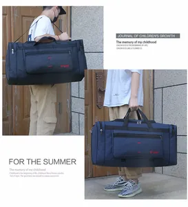 Vue détaillée du sac de voyage multifonctionnel extra large en noir et bleu marine