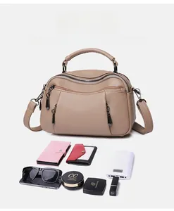 Detailed interior view of the khaki boston bag showcasing large storage capacity