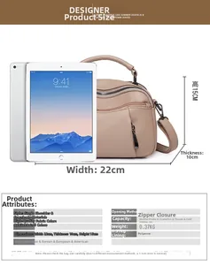 Size chart showing dimensions for the leather boston bag: 22cm wide and 15cm high