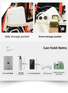 Vue détaillée du sac à dos oxford grande capacité avec compartiments pour iPad et plus