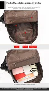 Detail view of the interior compartments showing the large capacity and pocket layout
