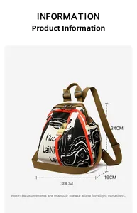 Dessin technique du sac à dos avec dimensions précises de 34cm de hauteur et 30cm de largeur