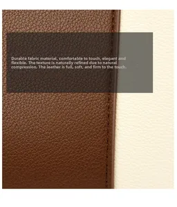 Detailed macro shot of premium lychee texture leather with contrast precision stitching
