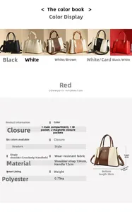 Detailed size specifications and multi-pocket interior layout of the leather handbag