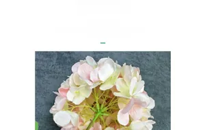 Macro view of silk artificial hydrangea petals with realistic light pink and white gradients
