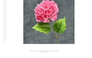 Detailed view of artificial pink hydrangea petals with realistic leaf vein textures