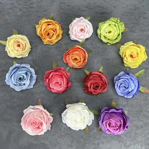 Realistic Silk Cloth Artificial Rose Flower Heads DIY Wedding Decoration Home Party Accessories Bridal Bouquet Crafts
