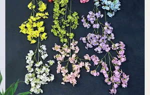 Colorful long stem artificial jasmine flowers for wedding decoration and home ceiling decor