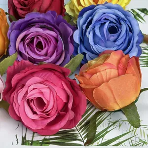 Artificial silk roses in vibrant colors for DIY wedding decor and home flower arrangements
