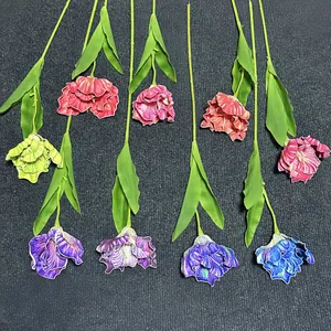Iris artificiels en EVA à tiges longues pour décoration de mariage et maison