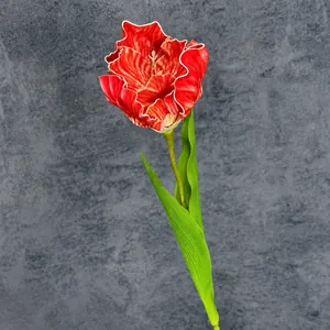 63 cm künstliche orangefarbene Iris mit realistischen EVA-Blütenblättern und Blättern