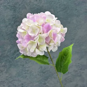 Single Stem Artificial Hydrangea Satin Flower 117 Petals Realistic Fake Floral For Home Wedding Party Decoration Ornament