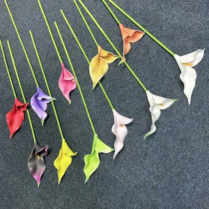 Realistic EVA calla lily bouquet in vibrant assorted colors for home wedding decoration